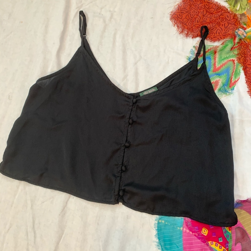 Wild Fable Silky Black Crop Top